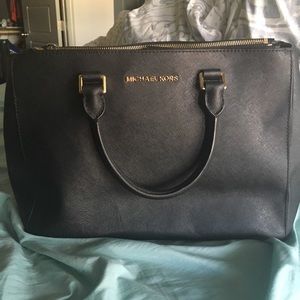 Michael Kors Purse Black Sutton Satchel